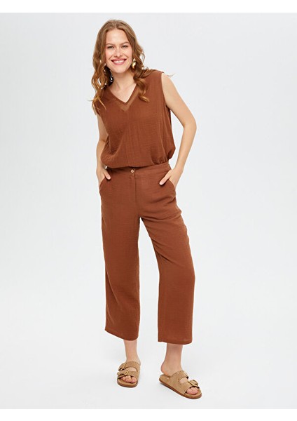 Wide Leg Fit Müslin Pantolon S25PNT028