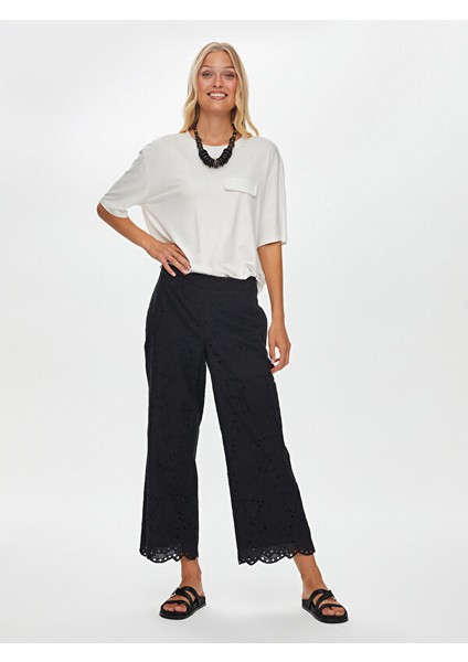 Resort Brode Nakış Işli Yanı Yırtmaçlı Wide Leg Fit Caprii S25CPR017