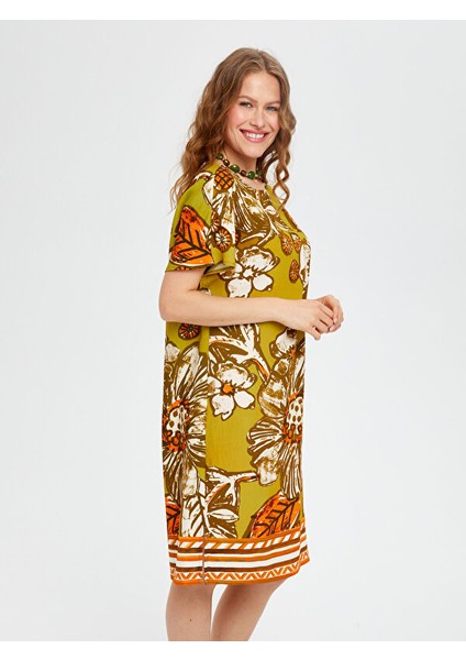 Eteği Sulu Çiçek Desen Torba Elbise S25ELB015 fiyatları