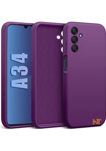 Samsung Galaxy A34 Kılıf Kamera Korumalı Lansman Kadife Iç Yüzeyli (Şık Tasarım) Silikon Kapak