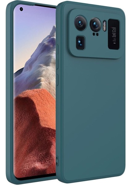 Xiaomi Mi 11 Ultra Kılıf Kamera Korumalı Lansman Kadife Iç Yüzeyli (Şık Tasarım) Silikon Kapak