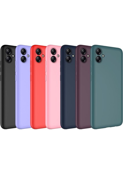 Samsung Galaxy A04E Kılıf Kamera Korumalı Lansman Kadife Iç Yüzeyli (Şık Tasarım) Silikon Kapak
