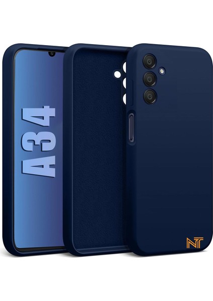 Samsung Galaxy A34 Kılıf Kamera Korumalı Lansman Kadife Iç Yüzeyli (Şık Tasarım) Silikon Kapak