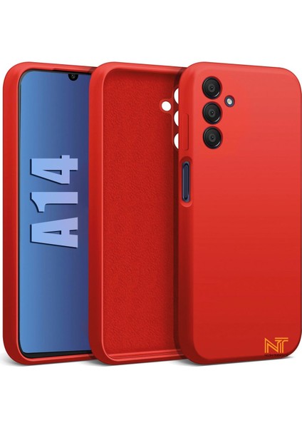 Samsung Galaxy A14 Kılıf Kamera Korumalı Lansman Kadife Iç Yüzeyli (Şık Tasarım) Silikon Kapak