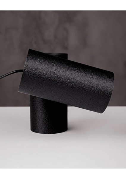 Canon Style Modern Masa Lambası | 3D Baskı Tasarım Siyah Silindir Gövdeli Aydınlatma modelleri
