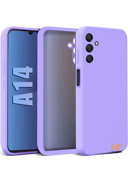 Samsung Galaxy A14 Kılıf Kamera Korumalı Lansman Kadife Iç Yüzeyli (Şık Tasarım) Silikon Kapak