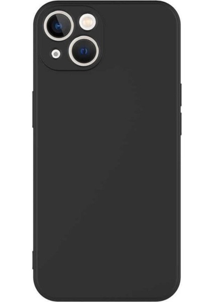 Apple Iphone 13 Uyumlu Lansman Kılıf Kamera Korumalı Kadife Iç Yüzeyli Yumuşak Silikon Kapak Siyah