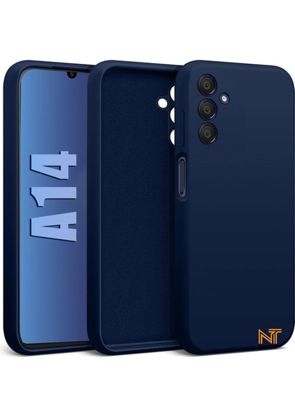 Samsung Galaxy A14 Kılıf Kamera Korumalı Lansman Kadife Iç Yüzeyli (Şık Tasarım) Silikon Kapak