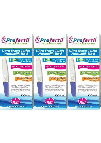 Ultra Erken Teşhis Hamilelik Testi - [ 3 Kutu ]
