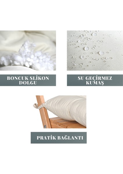 Su Geçirmez Puf Sandalye Minderi, Dış Ortama Uygun Minder (Krem) modelleri