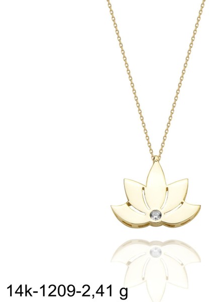 Lotus Çiçeği Harika Tasarım Çok Şık 14 Ayar Altın Kolye fiyatları
