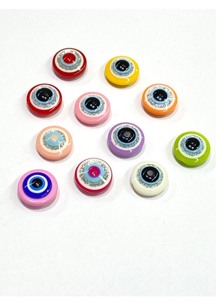 Bebek Düğmesi / Nazar Boncuğu Model 2 / 10 Adet /