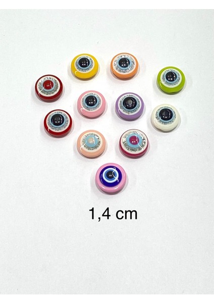 Bebek Düğmesi / Nazar Boncuğu Model 2 / 10 Adet /