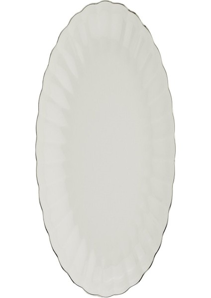 Bone Luz Platin File Kayık Tabak 24X17CM Tekli BNLZF24KY220