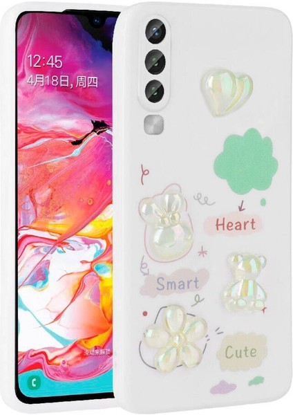 Samsung Galaxy A70 Uyumlu Figür Kabartmalı Parlak Silikon Kapak Kılıf