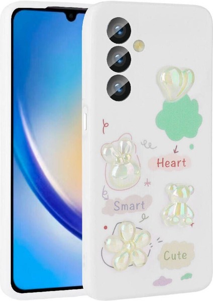 Samsung Galaxy A34 Uyumlu Figür Kabartmalı Parlak Silikon Kapak Kılıf