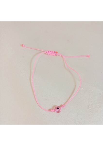 Pembe Nazar Boncuklu Ayarlanabilir Makrome Bileklik – El Yapımı Unisex Şans Bilekliği - Handmade Bracelet - Pozitif Enerji Bilekliği - Bohem Stil Takı - Pembe Makrome Bileklik