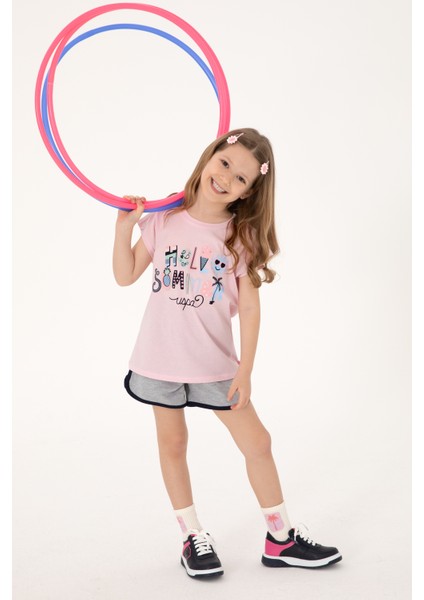 Kız Çocuk Açık Pembe Tişört 50306190-VR078