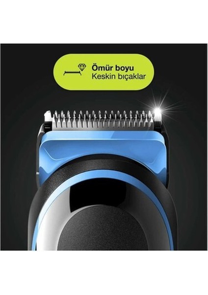 Şarjlı Erkek Bakım Kiti 7in1 Kablosuz Şekillendirici - Siyah/Yeşil + Gillette Fusion Proglide fiyatları