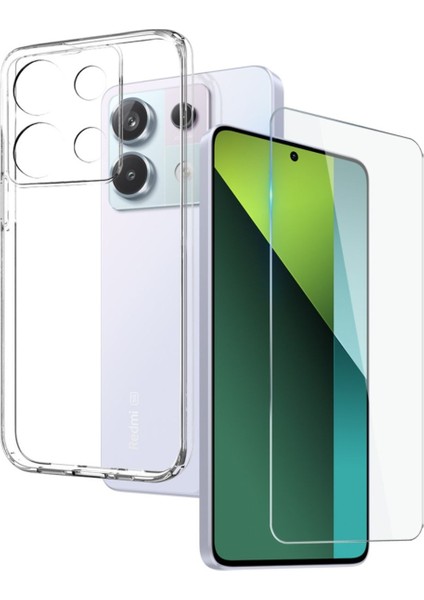 Xiaomi Redmi Note 13 Pro 5G Şeffaf Kılıf + Cam Ekran Koruyucu Seti