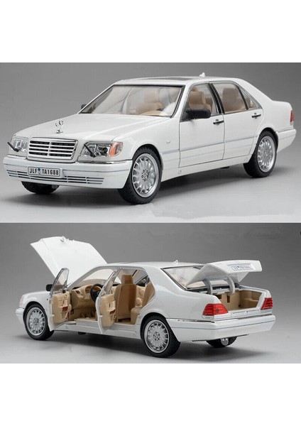 Mercedes W140 S320 1:24 Diecast Metal Araba Koleksiyon Sesli Işıklı Beyaz