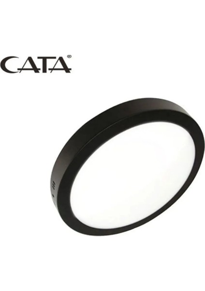 CT-5238 30W Panel LED Armatür Siyah Yulvarlak Sıva Üstü Metal Kasa Beyaz Işık 6400K