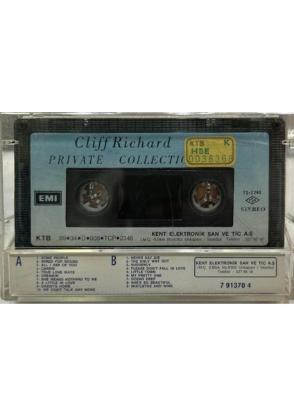 Kaset - Cliff Richard - Private Collection Kaset