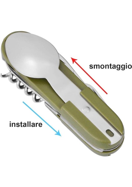 Taşınabilir Paslanmaz Çelik Kamp Seyahat Çatal Bıçak Takımı 7 Si 1 Arada Katlanabilir çıkarılabilir Kamp Çatal Bıçak Kaşık Takımı fiyatları