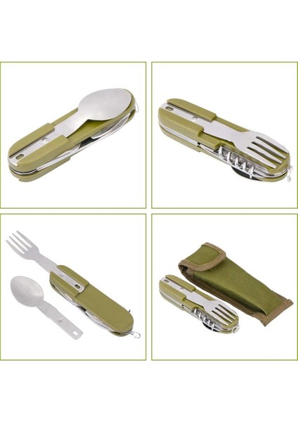 Taşınabilir Paslanmaz Çelik Kamp Seyahat Çatal Bıçak Takımı 7 Si 1 Arada Katlanabilir çıkarılabilir Kamp Çatal Bıçak Kaşık Takımı fırsatları