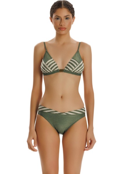 Desenli Üçgen Bikini Takımı