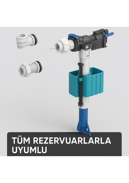 Tüm Rezervuarlarla Uyumlu 1/2” ve 3/8” Girişli Sessiz Dolum Şamandırası Seti – Evrensel Uyumlu