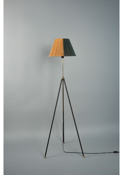 Pier Metal Lambader Siyah-Siyah-Beyaz-Kiremit (38X38X145 Cm)