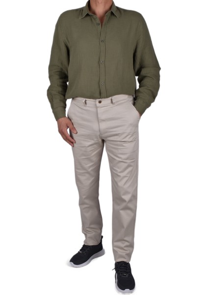 SRR-1738 Likralı Pamuk Pantolon/açık Bej/31
