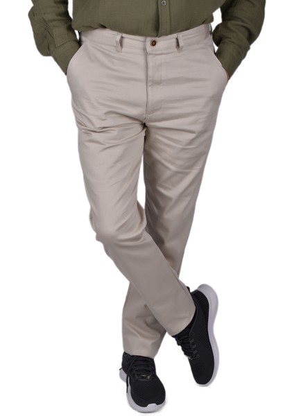 SRR-1738 Likralı Pamuk Pantolon/açık Bej/31 fırsatları