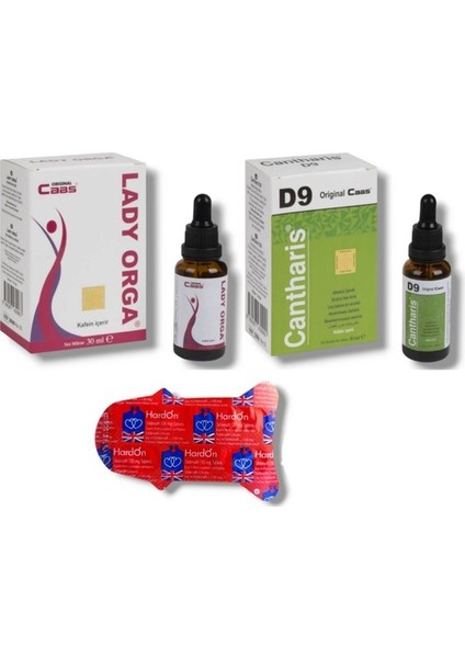 Lady Orga Bayan Damla 30 ml + Cantharis D9 Bayan Damla 30 ml + Erkeklere Özel 6’lı Hediye