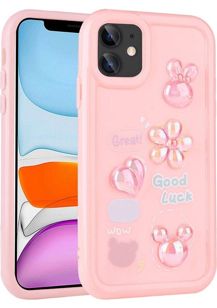 Apple iPhone 11 Uyumlu Figür Kabartmalı Parlak Silikon Kapak Kılıf