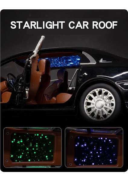 Mercedes Benz E300L E-Class 1:24 Diecast Metal Araba Koleksiyon Sesli Işıklı Siyah modelleri