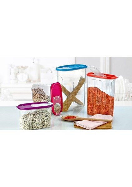 4 Boy Erzak Kabı Seti 4 Lü Saklama Kabı Seti