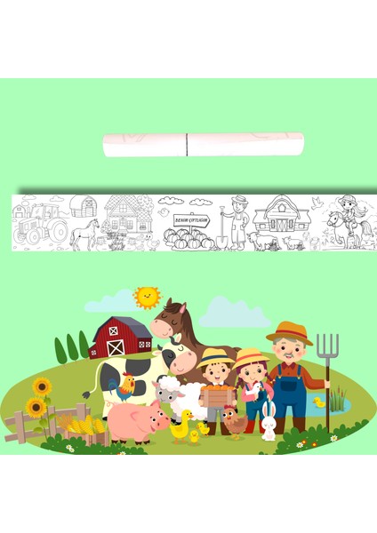 Çiftliğimi Boyuyorum – 5 Metre Rulo Boyama Kağıdı | Çocuklar Için Eğitici Boyama Etkinliği