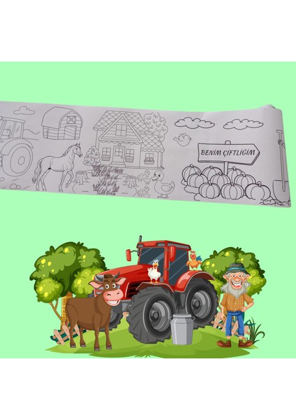 Çiftliğimi Boyuyorum – 5 Metre Rulo Boyama Kağıdı | Çocuklar Için Eğitici Boyama Etkinliği modelleri