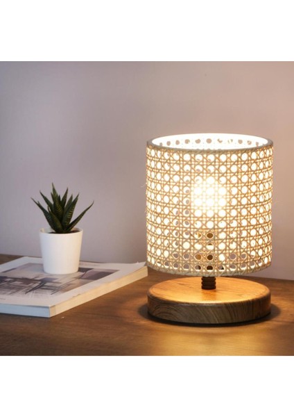 Rattan Serisi Ahşap Tabanlı Mini Hazeran Abajur fiyatları