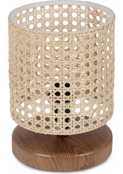 Rattan Serisi Ahşap Tabanlı Mini Hazeran Abajur modelleri