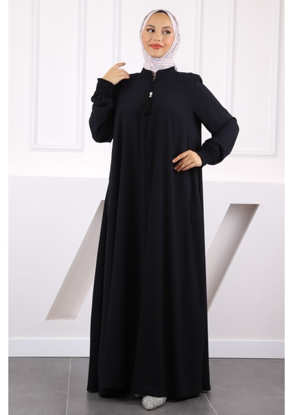 Lacivert Kol Lastikli Fermuarlı Ferace fiyatları