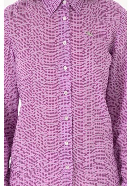 Kadın Mor Gömlek Desenli 50306433-VR038