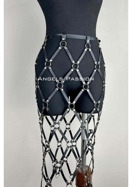 Harness Etek, Deri Örgü Harness Etek, Şık Tayt Üzeri Etek - BRF410