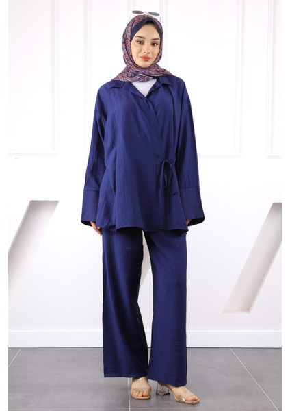 Lacivert Kimono Modal Pantolonlu Takım fiyatları