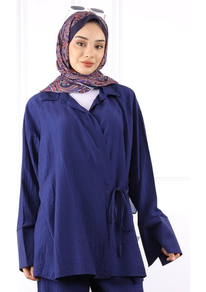 Lacivert Kimono Modal Pantolonlu Takım fırsatları