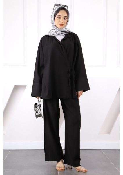 Siyah Kimono Modal Pantolonlu Takım fiyatları