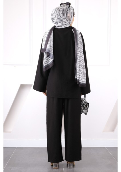 Siyah Kimono Modal Pantolonlu Takım modelleri