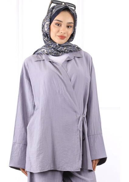 Gri Kimono Modal Pantolonlu Takım fırsatları